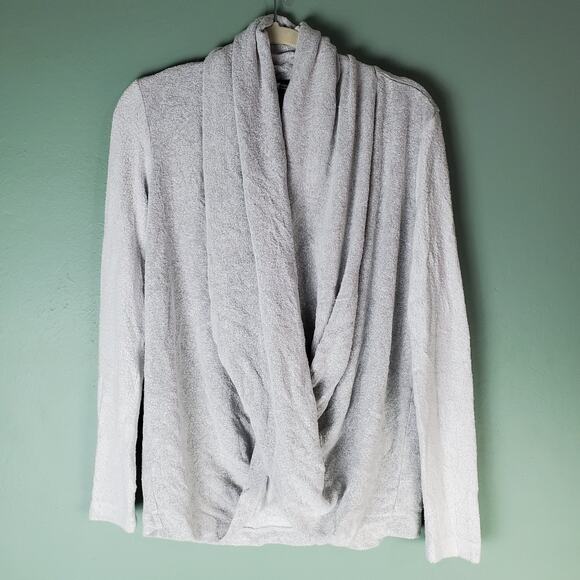 Anthropologie Sweaters - Anthropologie Saturday Sunday Gray Wrap Criss Cross Draped Front Sweater Size XS